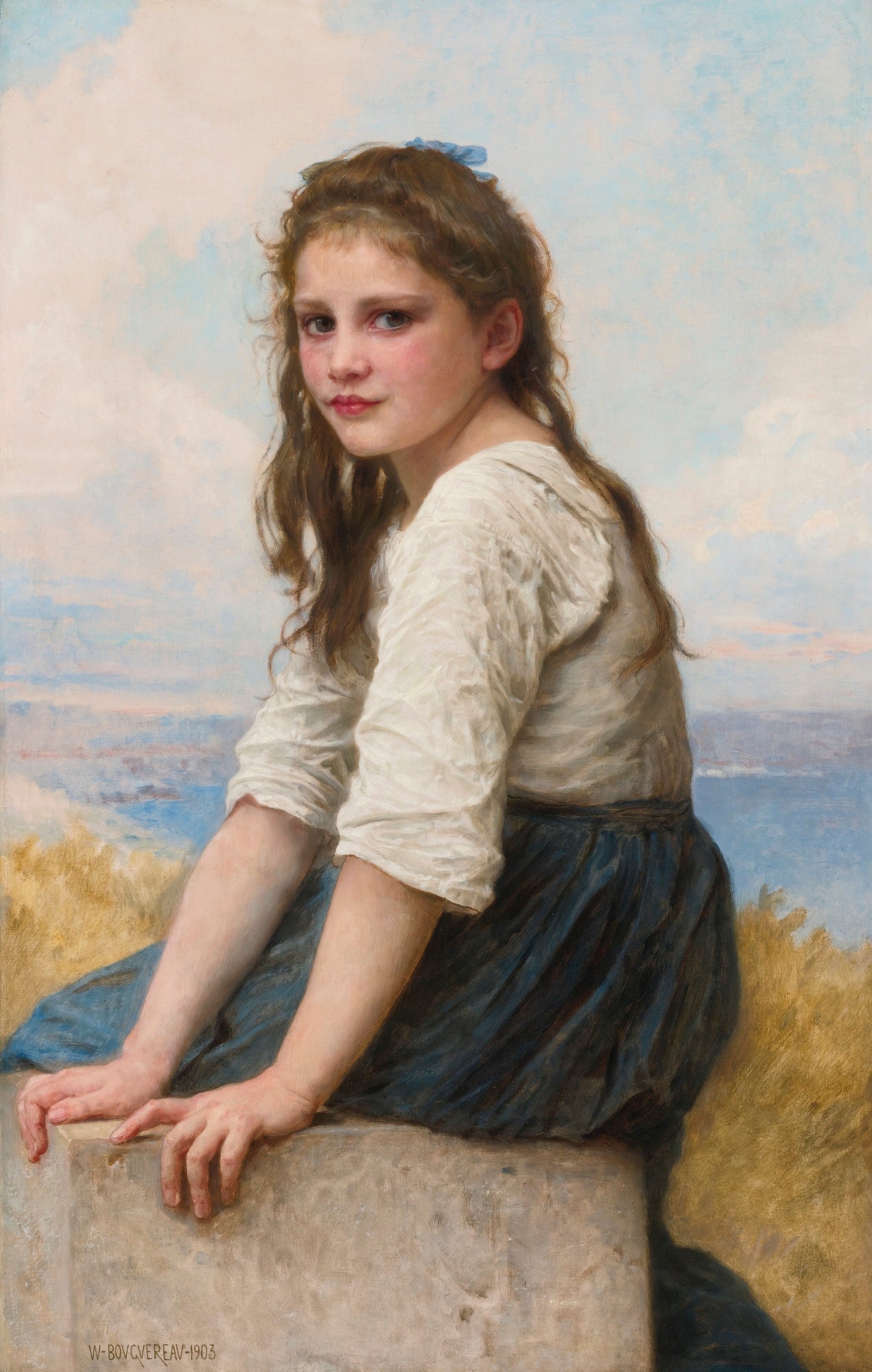 Reproduction du tableau « Au bord de la mer - Bouguereau » par Alpha Reproduction en peinture à l’huile