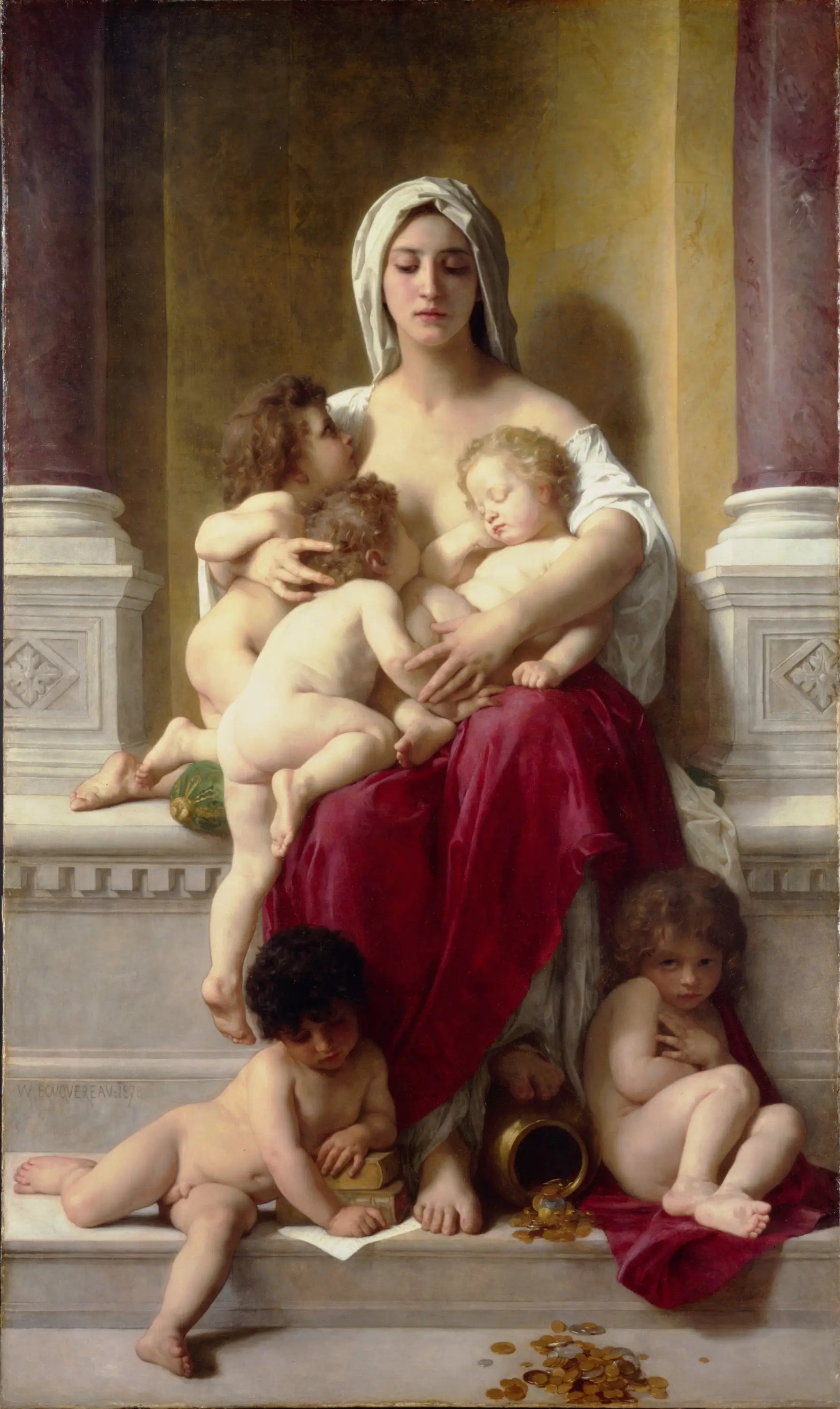 Reproduction du tableau « La Charité - Bouguereau » par Alpha Reproduction en peinture à l’huile