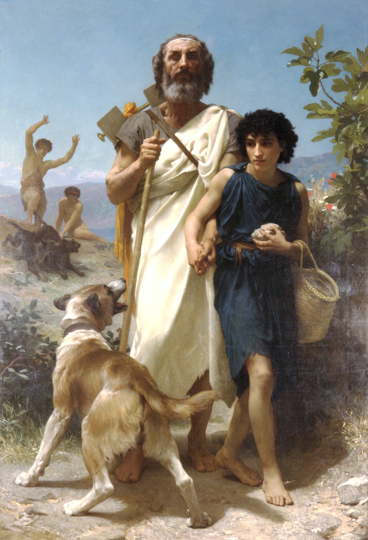 Reproduction du tableau « Homère et son guide - Bouguereau » par Alpha Reproduction en peinture à l’huile