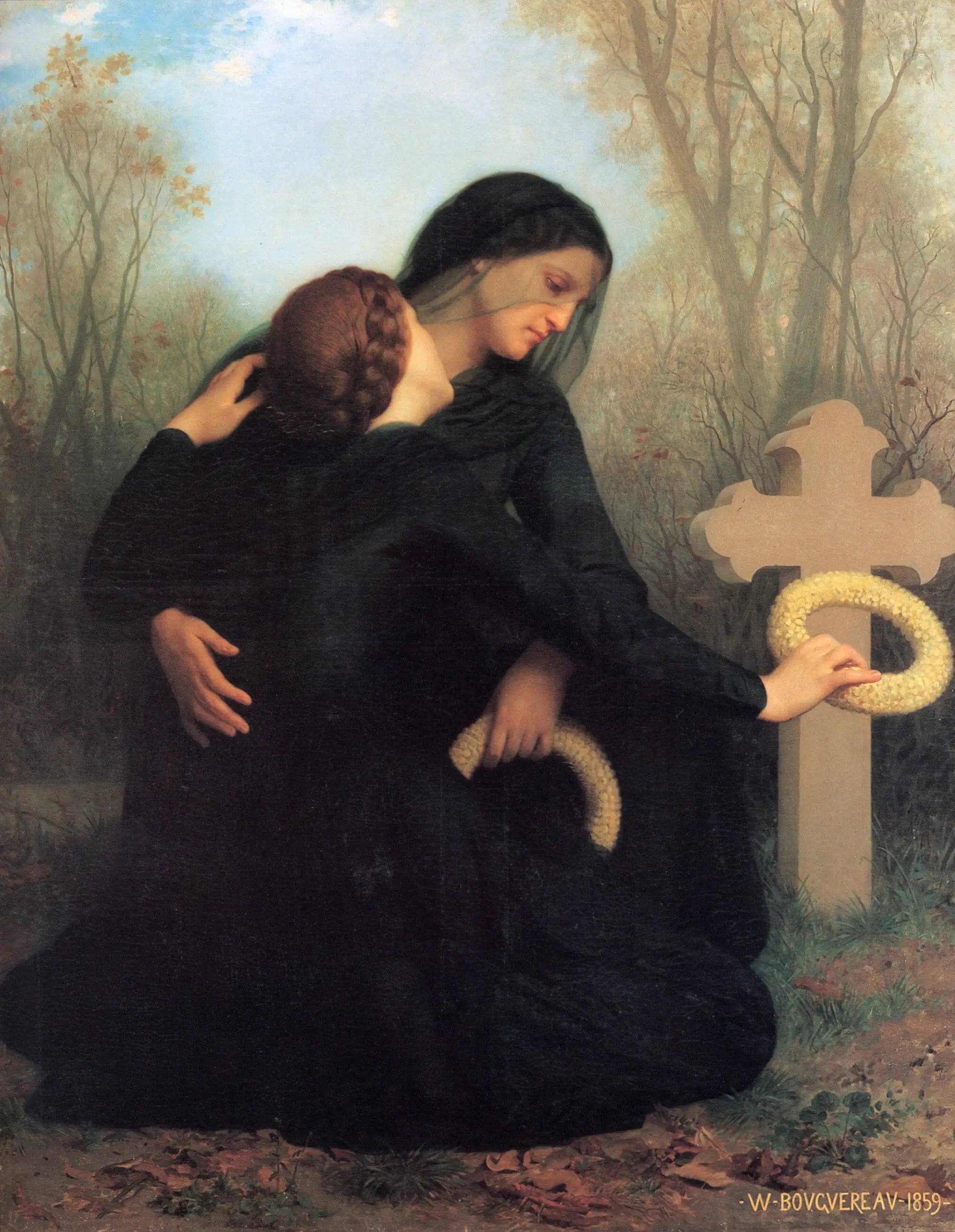Reproduction du tableau « Le Jour des morts - Bouguereau » par Alpha Reproduction en peinture à l’huile