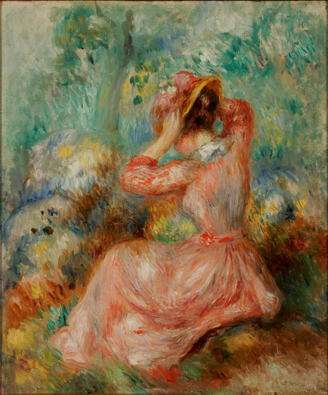 Reproduction du tableau « Femme arrangeant son chapeau - Pierre-Auguste Renoir » par Alpha Reproduction en peinture à l’huile