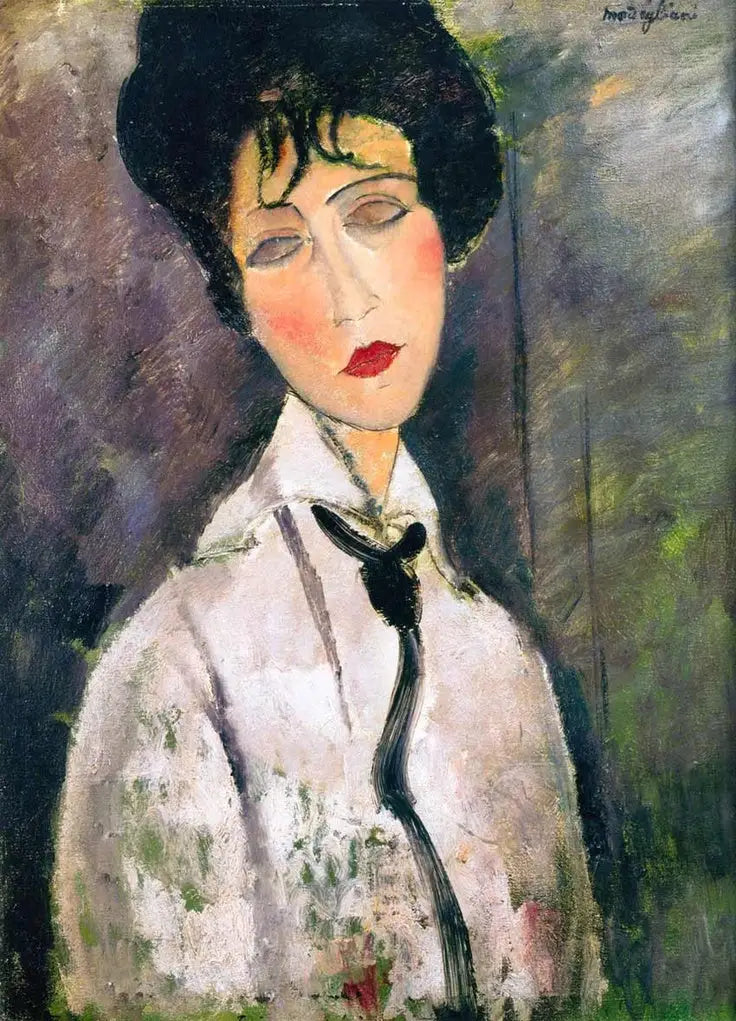 Femme avec une cravate noire - Amedeo Modigliani