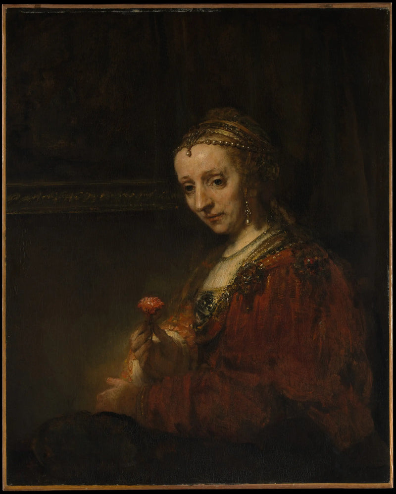Femme avec un rose - Rembrandt