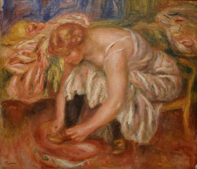 Femme laçant ses chaussures - Pierre-Auguste Renoir