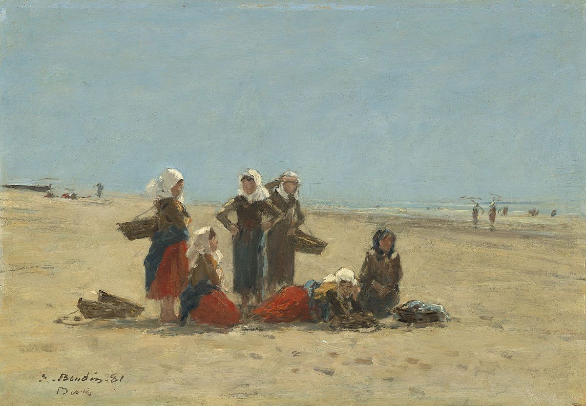 🏖 Femmes sur la Plage de Berck – Eugène Boudin (1881)