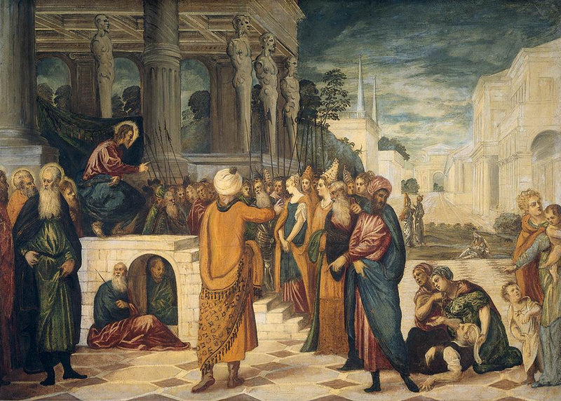 Le Christ avec la femme adultère - Jacopo Tintoretto