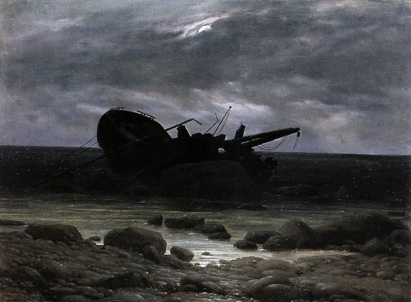 Épave au clair de lune - Caspar David Friedrich