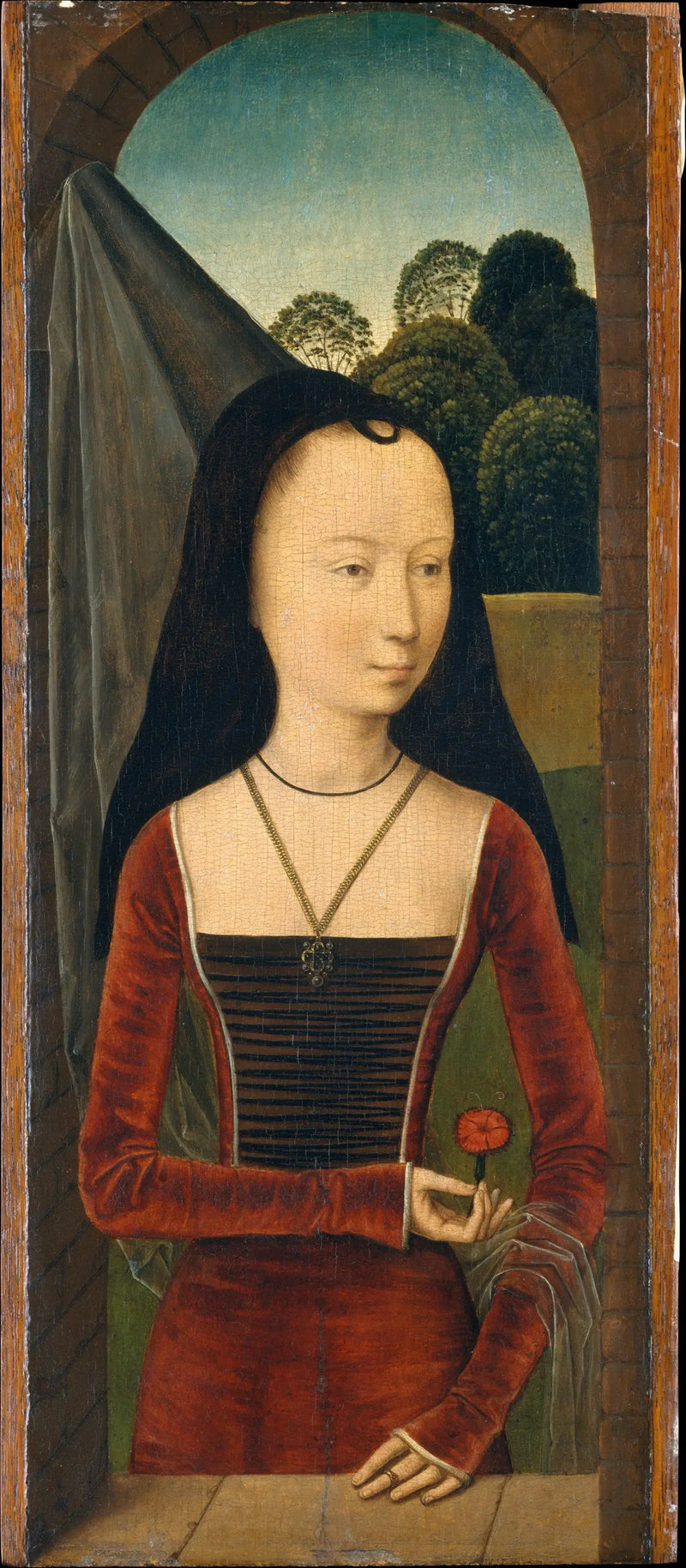 Jeune femme avec un rose - Hans Memling