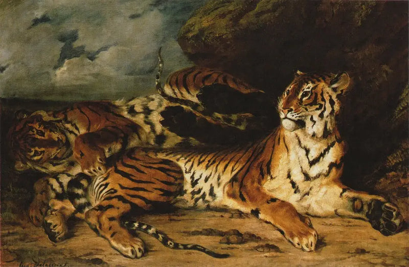 Jeune Tigre jouant avec sa mère - Eugène Delacroix