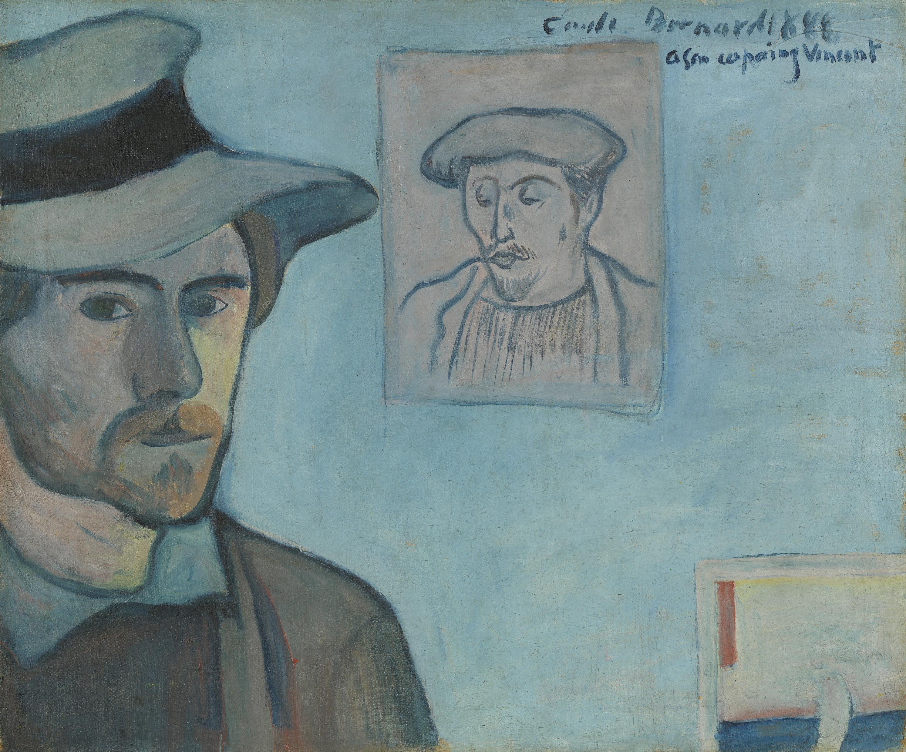 Autoportrait avec le portrait de Gauguin - Émile Bernard