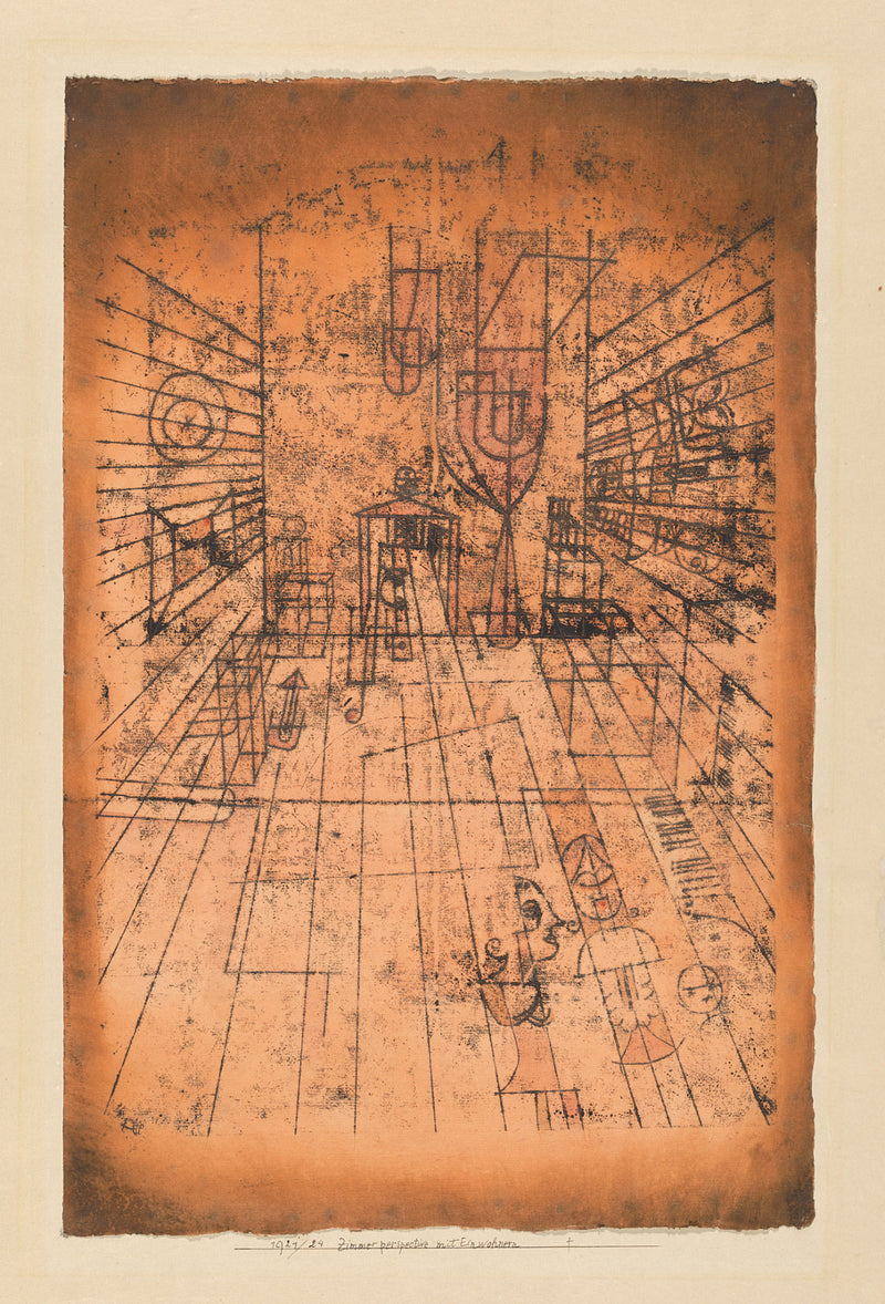 Zimmerperspective mit Einwohnern, 1921, 24 - Paul Klee
