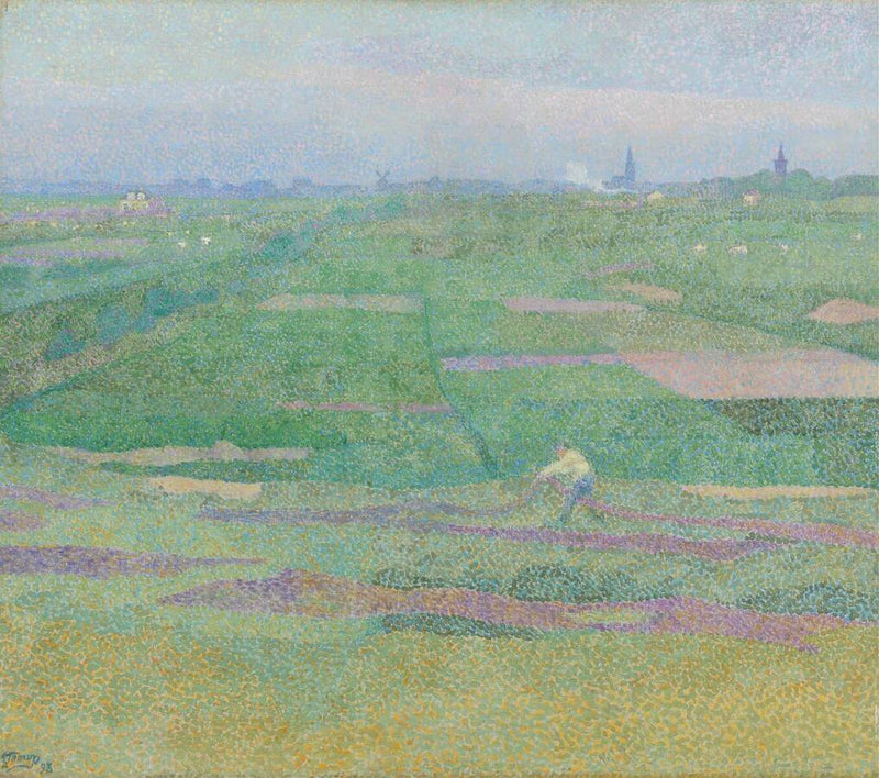 Aan de duinzoom of Netten drogen tusschen Katwijk binnen en Katwijk aan Zee - Jan Toorop
