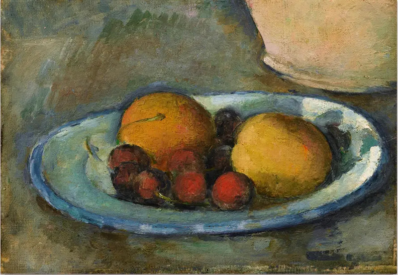 Abricots et cerises sur une assiette - Paul Cézanne