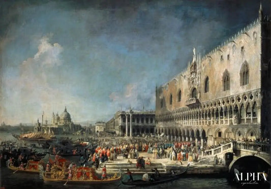 Accueil d'un envoyé français à Venise - Giovanni Antonio Canal - Reproductions de tableaux et peintures haut de gamme