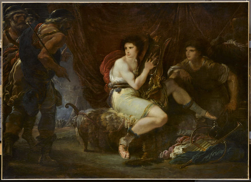 Achille jouant de la lyre avec Patrocle, sous sa tente, surpris par Ulysse et Nestor - Giuseppe Cades