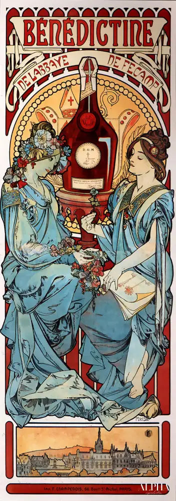 Affiche publicitaire pour la Bénédictine - Mucha - Reproductions de tableaux et peintures haut de gamme