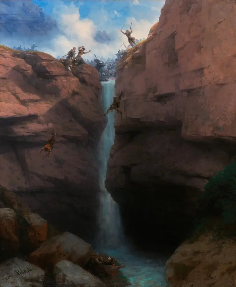 Affrontements entre les Chirvans et les Mourides à Gunib - Ivan Aïvazovski