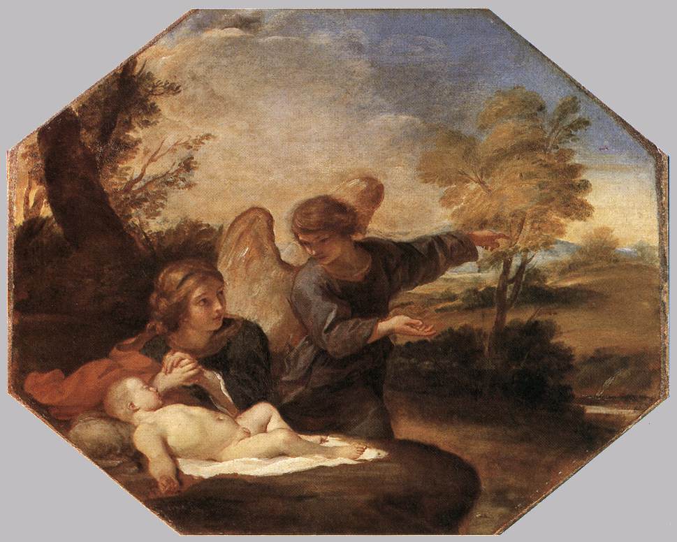 Agar et Ismaël dans le désert - Andrea Sacchi