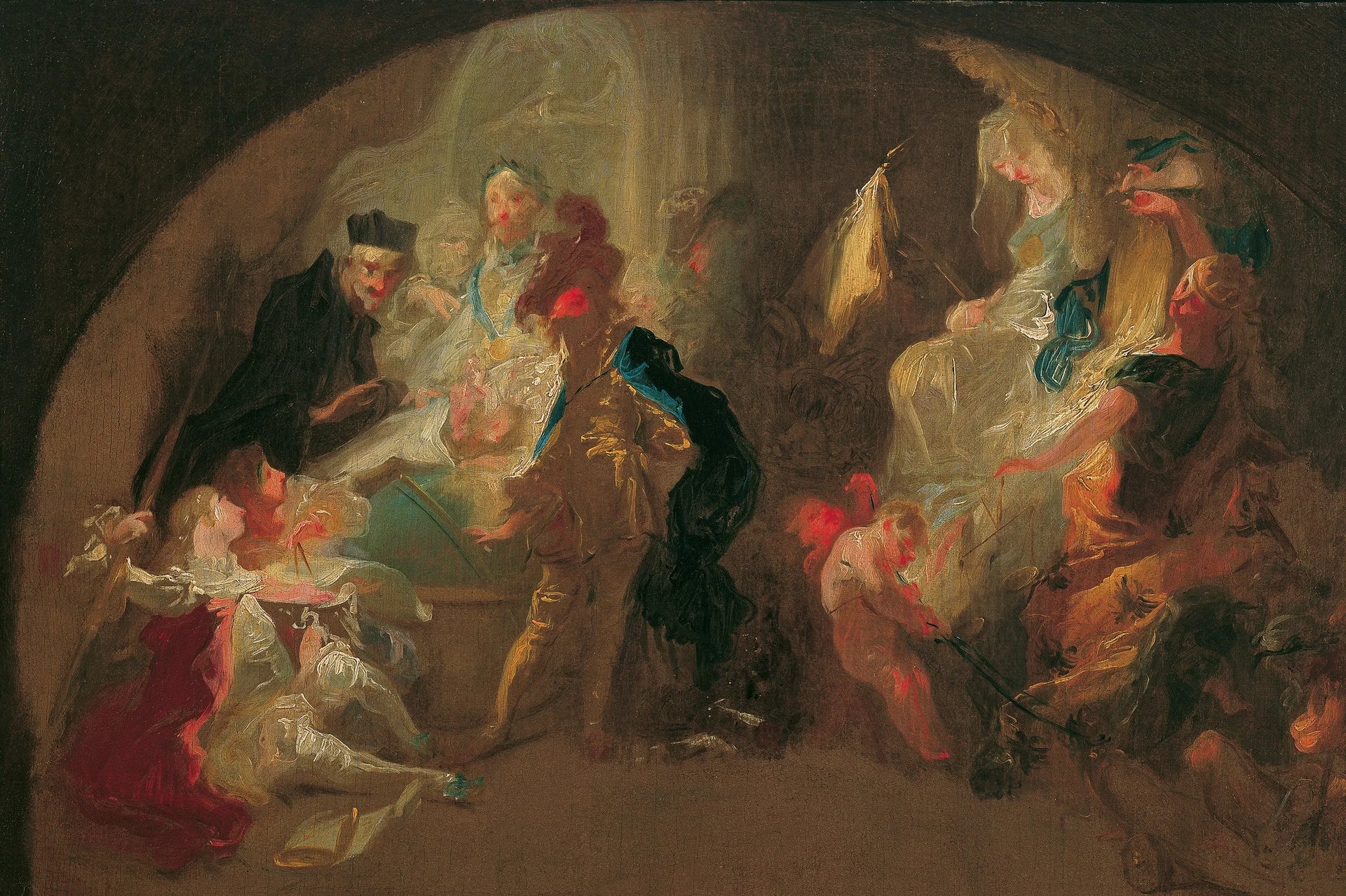 Allégorie sur l'éducation d'un cavalier - Franz Anton Maulbertsch image 1 reproduction de peinture à l’huile
