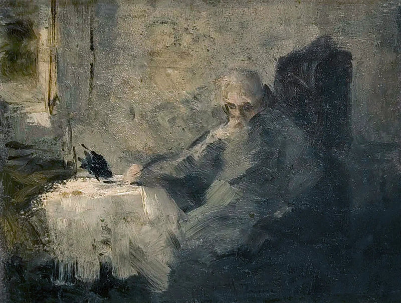 Alter Mann und Rabe - Ilya Repin