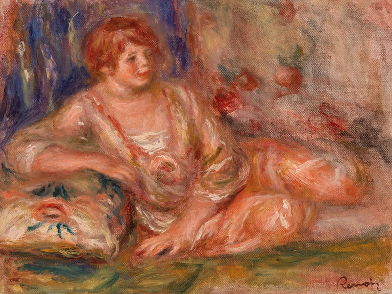 Andrée en rose, allongée (Andrée en rose étendue) - Pierre-Auguste Renoir