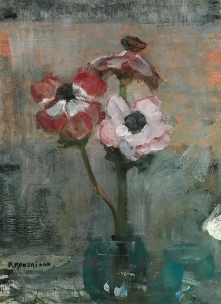 Anémones dans un vase - Piet Mondrian