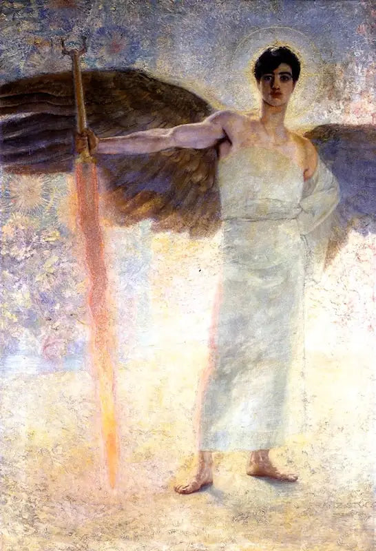 Ange à l'épée flamboyante - Franz von Stuck