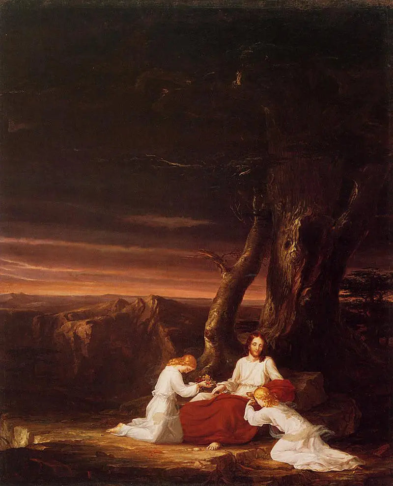 Anges se dévouant au Christ dans la nature - Thomas Cole