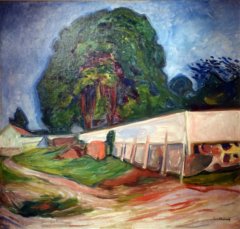 Arbre et mur de jardin à Åsgårdstrand - Edvard Munch