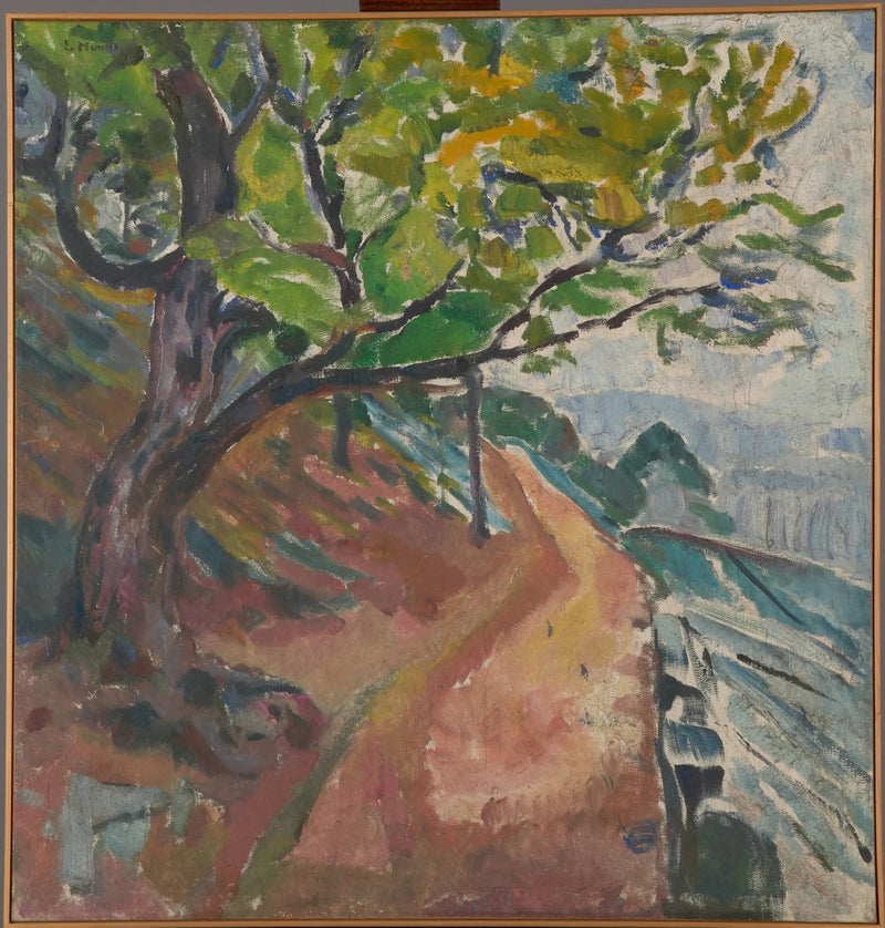 Arbre vert près de la route - Edvard Munch