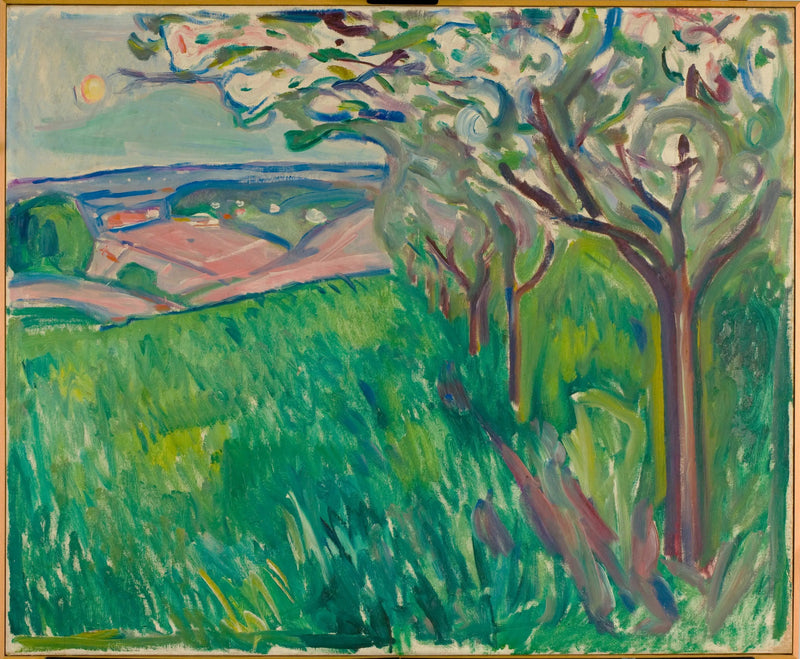 Arbres fruitiers en fleurs - Edvard Munch