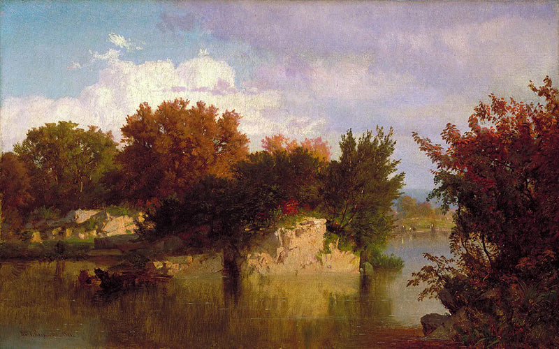 Arbres le long du ruisseau en automne - William Trost Richards