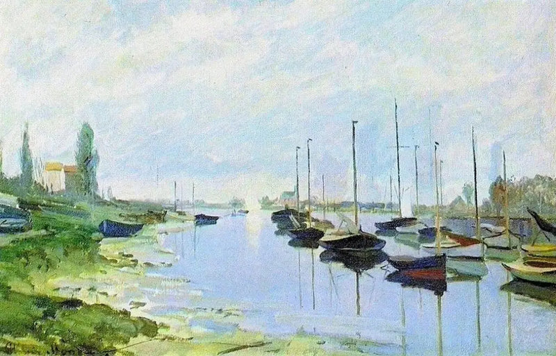 Argenteuil, bateaux au long de la berge - Claude Monet