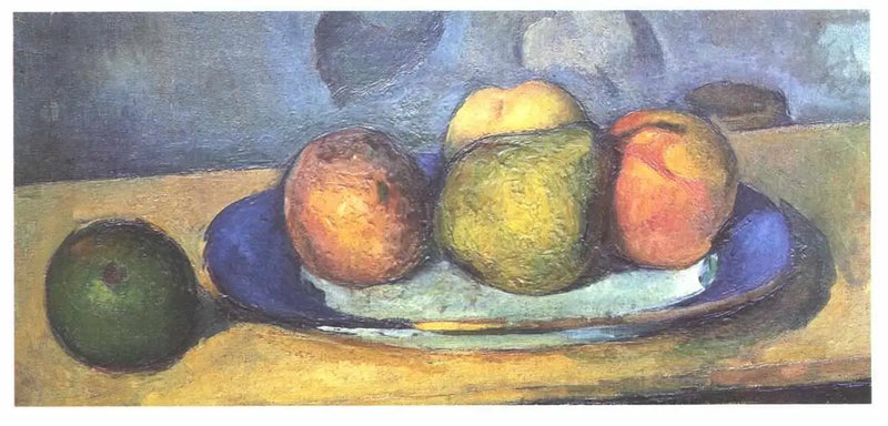 Assiette à bord bleu et fruits - Paul Cézanne