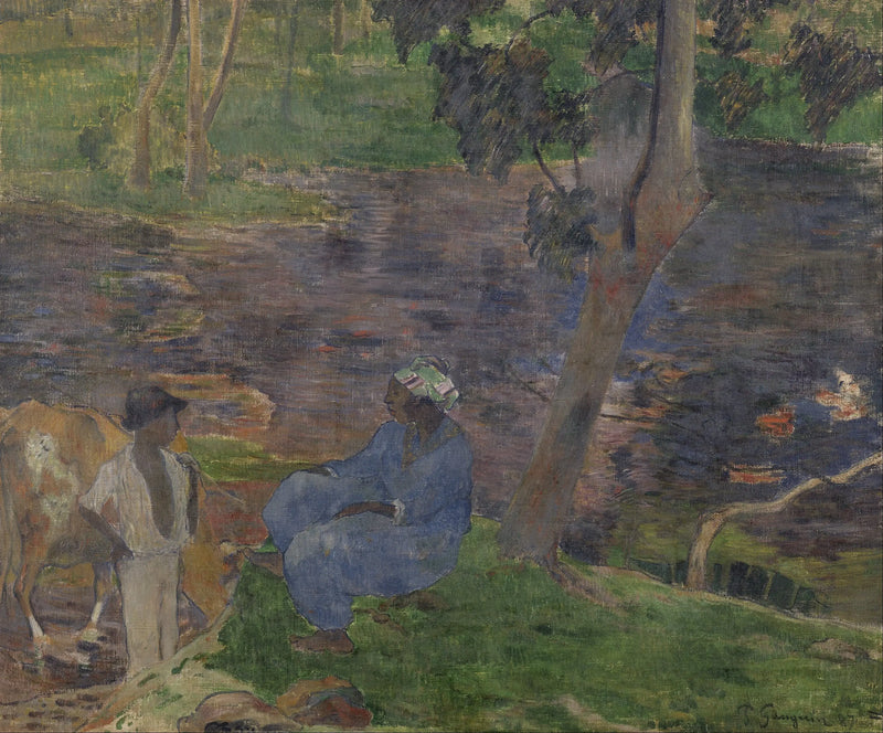 Au bord de la rivière - Paul Gauguin