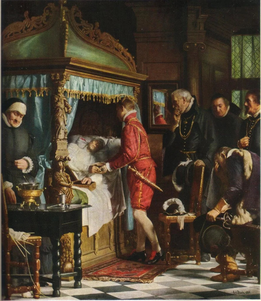 Au lit de mort de Niels Kaas. - Carl Heinrich Bloch