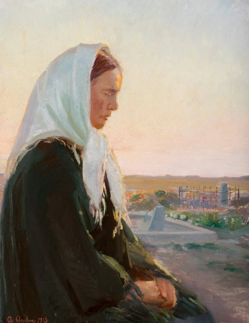 Au pied de la tombe. - Anna Ancher