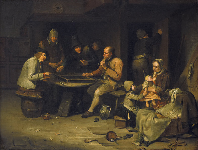 Auberge avec joueurs de Triktrak - Egbert van Heemskerk
