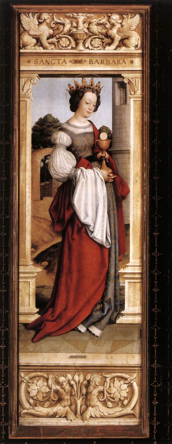 Autel de Saint Sébastien : Sainte Barbe - Hans Holbein the Elder