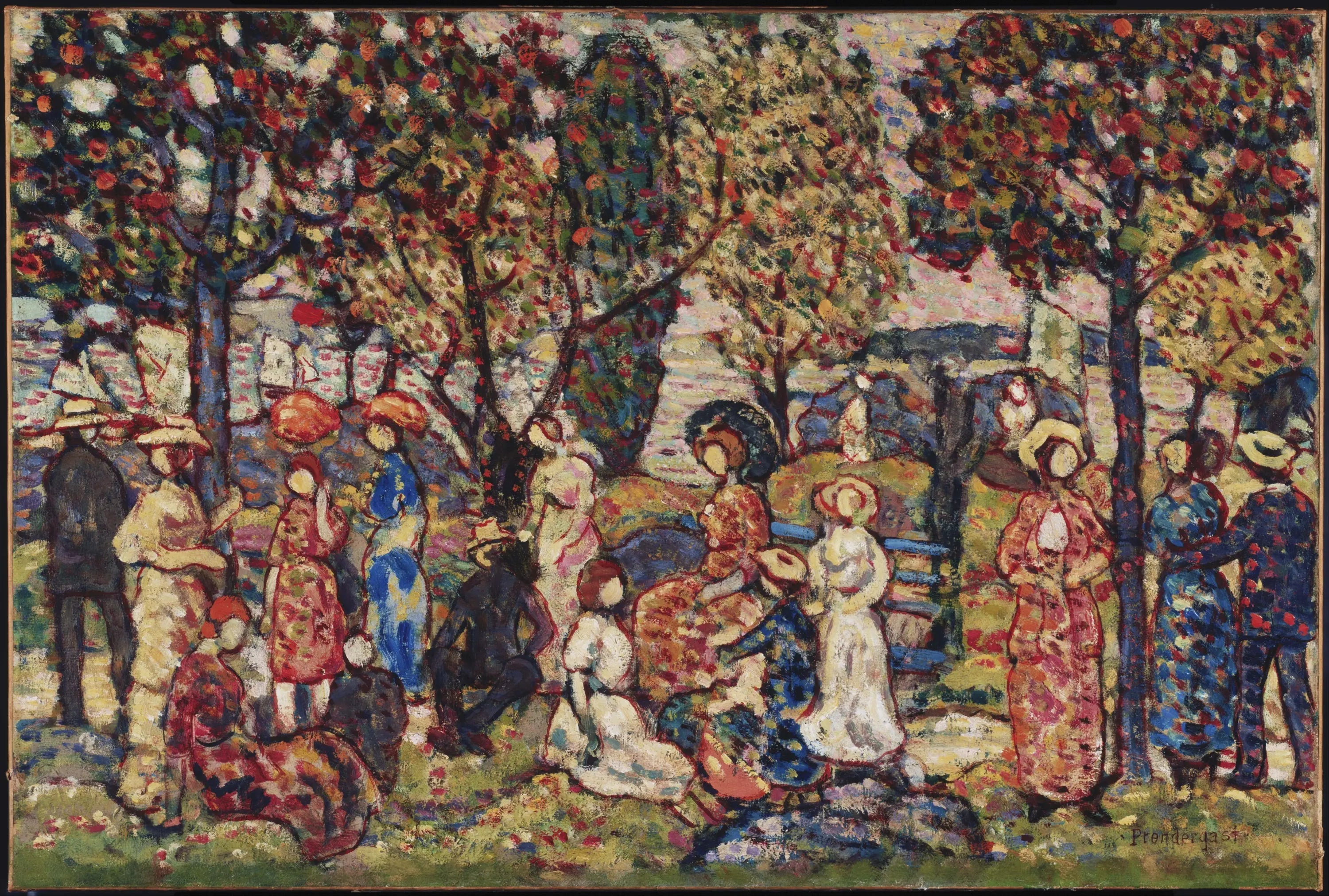 Automne - Maurice Prendergast image 1 copie de tableau peinte à la main