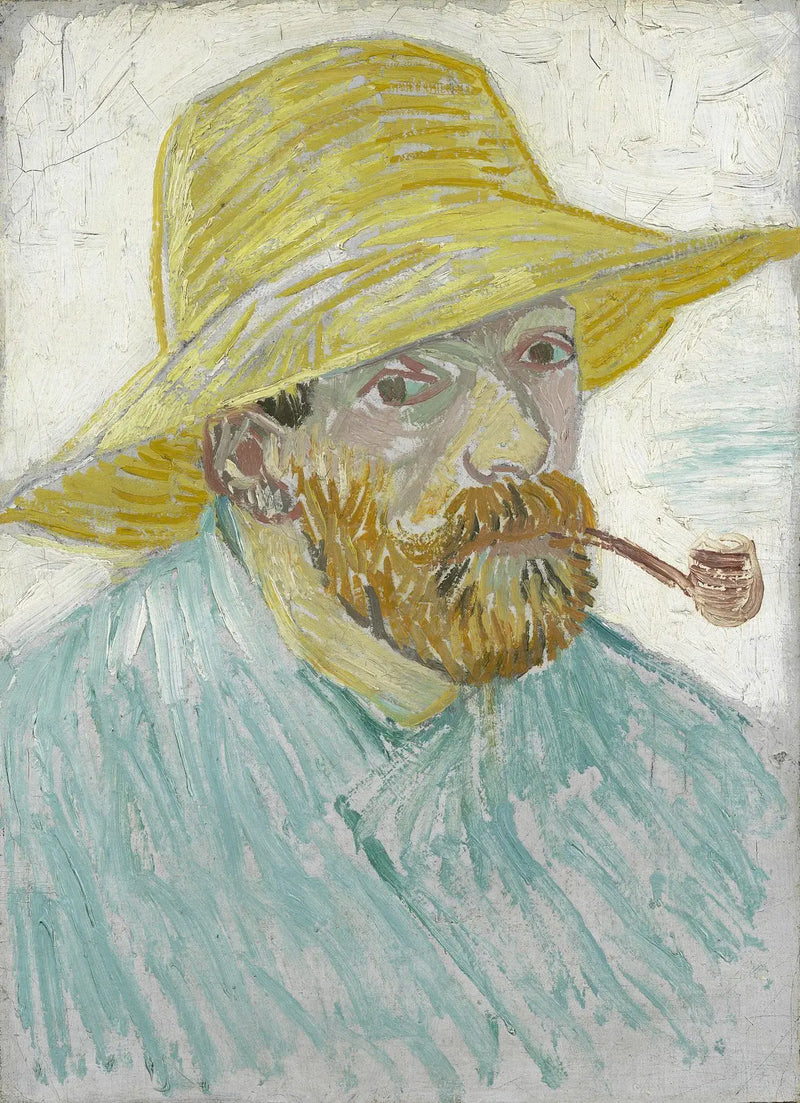 Autoportrait à la pipe et au chapeau de paille - Vincent van Gogh