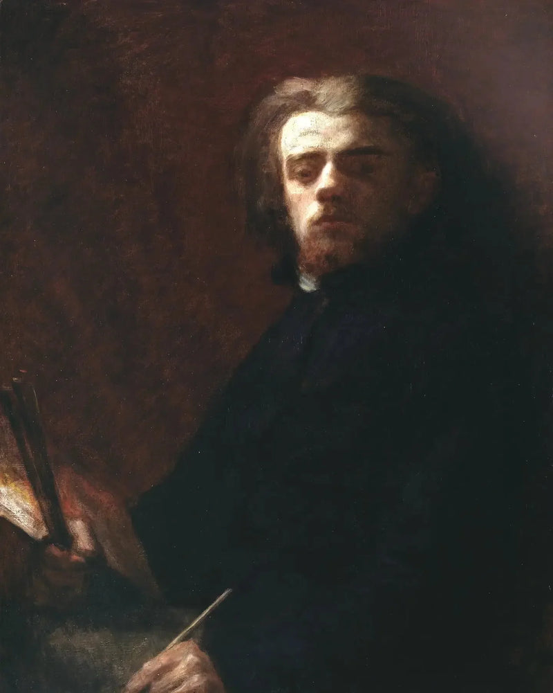 Autoportrait assis, palette à la main