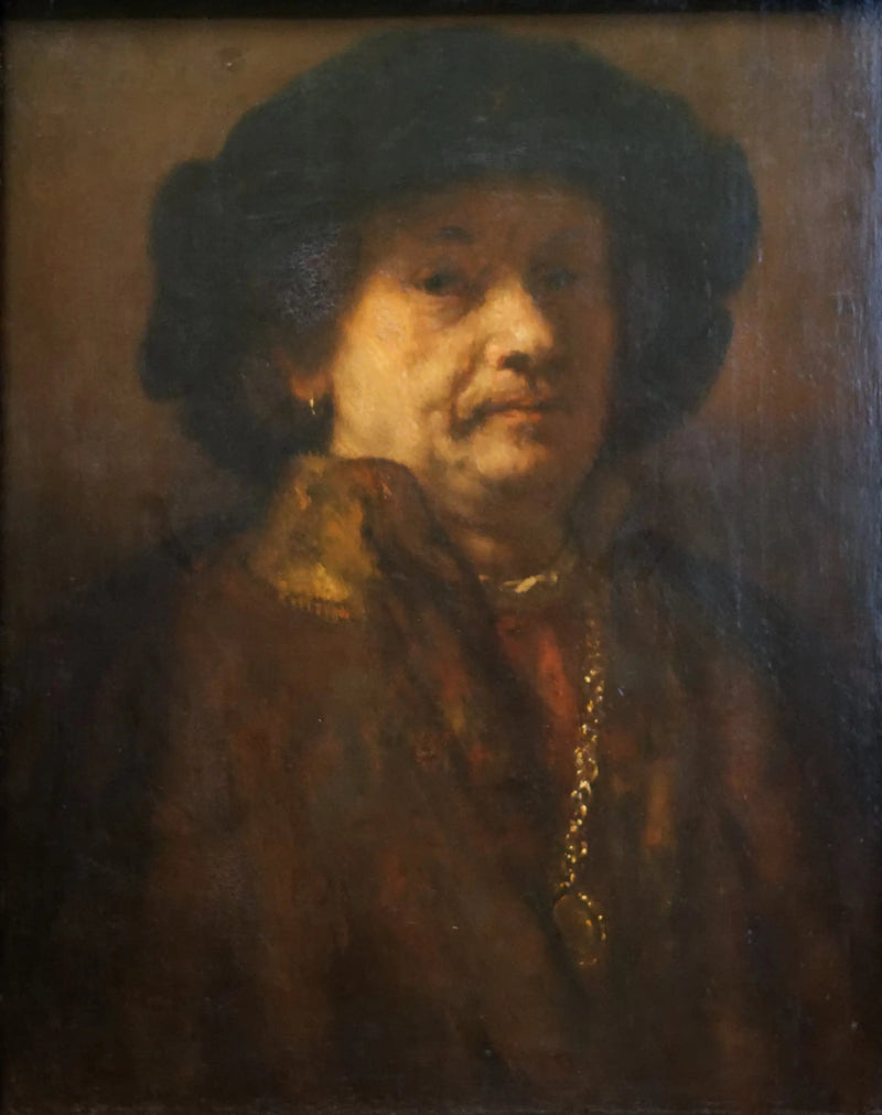 Autoportrait au béret noir et à la chaîne d'or - Rembrandt