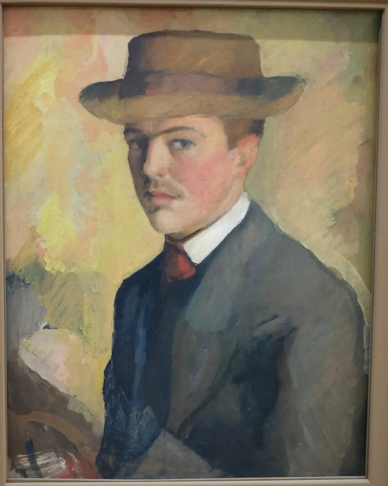 Autoportrait au chapeau - August Macke