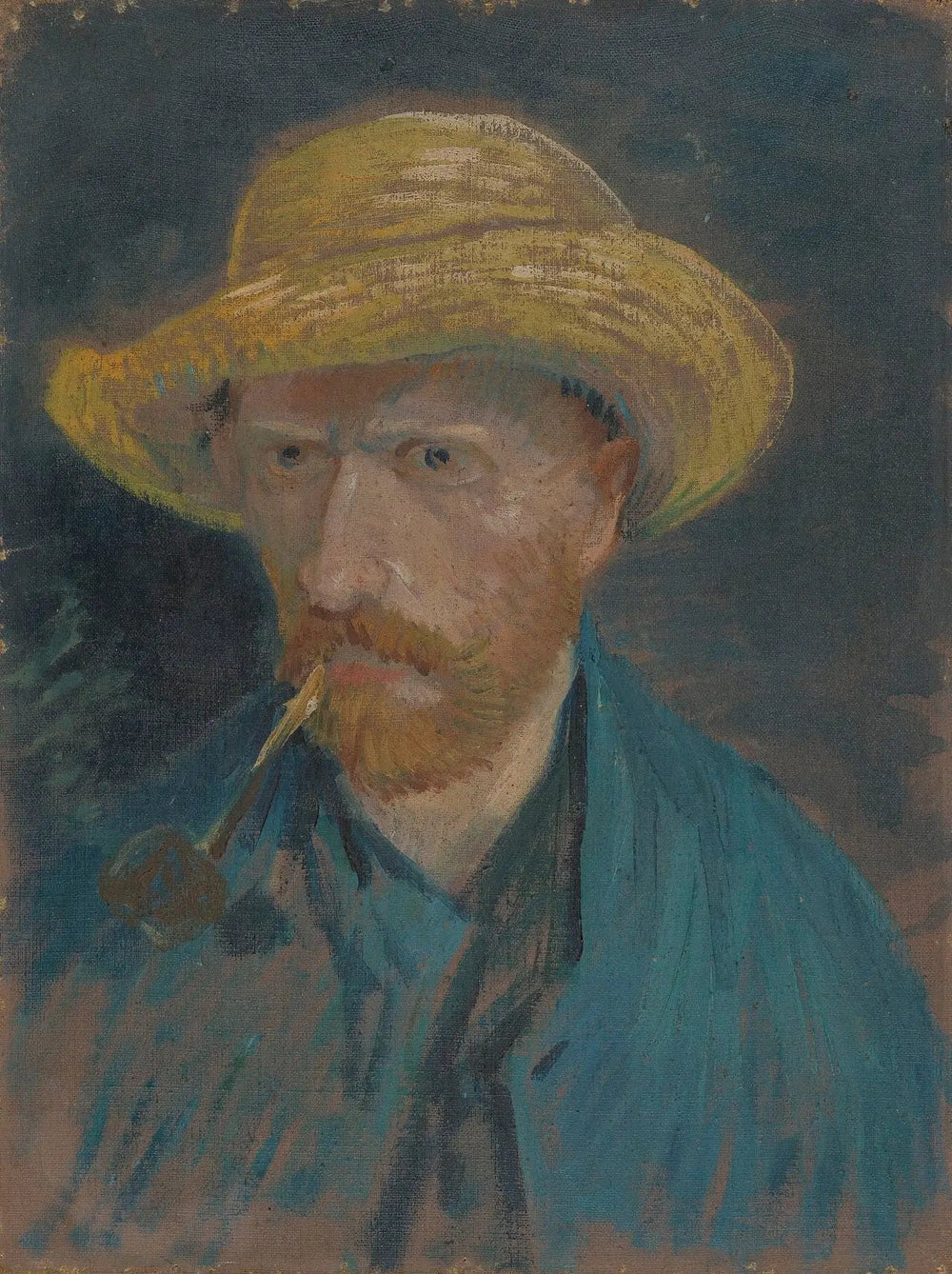 Reproduction du tableau « Autoportrait au chapeau de paille et à la pipe - Vincent van Gogh » par Alpha Reproduction en peinture à l’huile