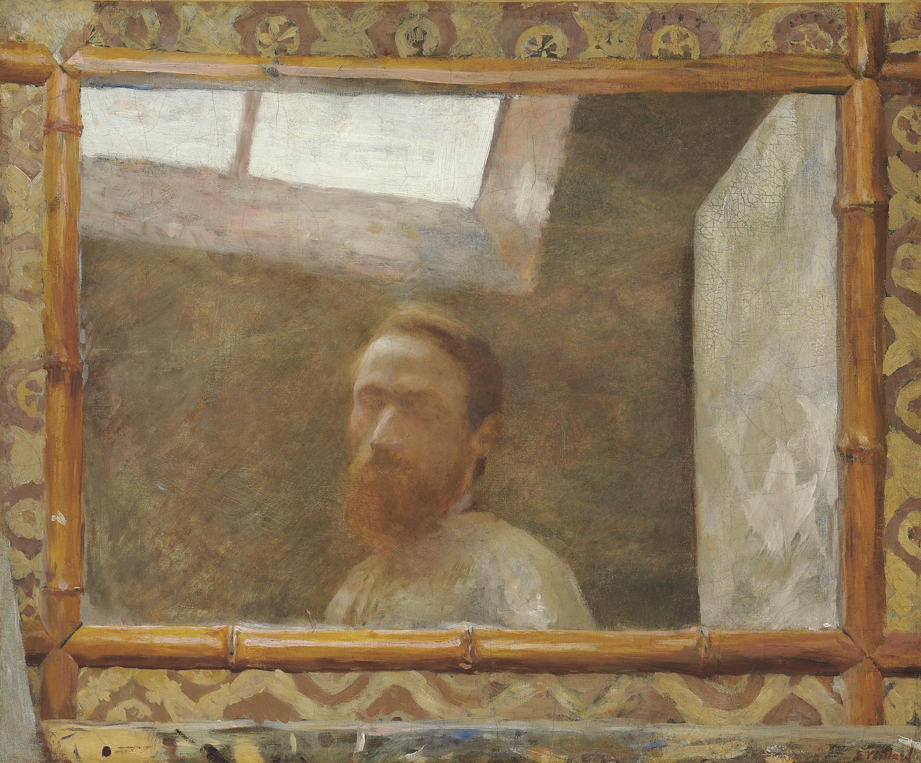 Autoportrait au miroir de bambou - Édouard Vuillard
