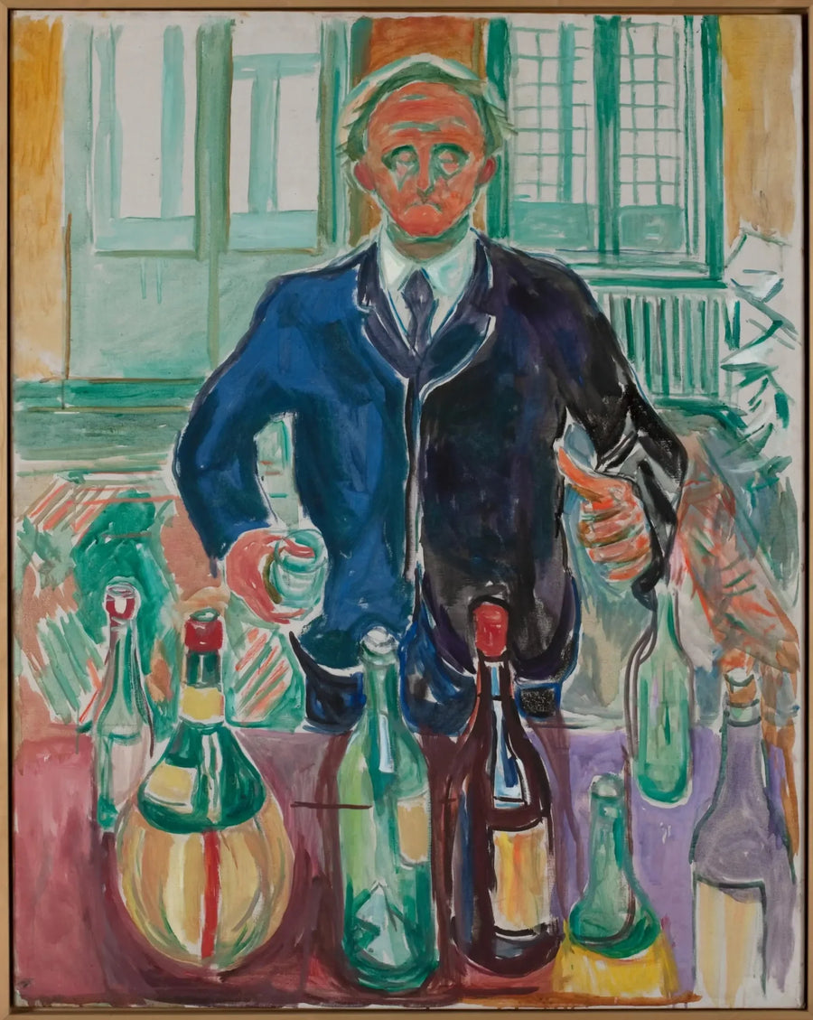 Autoportrait aux bouteilles - Edvard Munch