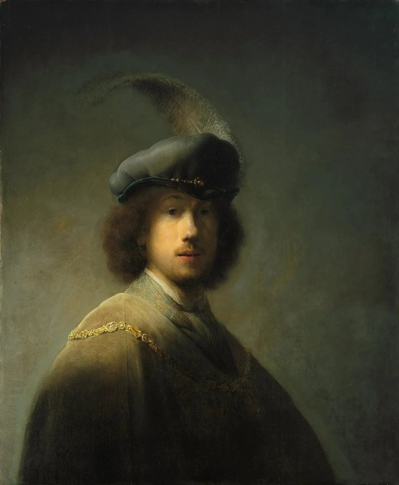 Autoportrait avec béret à plume - Rembrandt