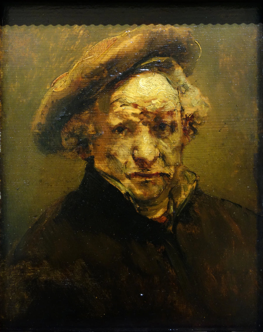 Autoportrait au béret, inachevé – Rembrandt