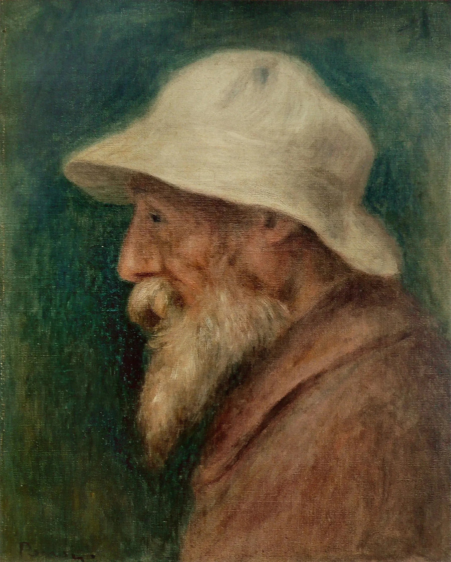 Autoportrait au chapeau blanc, Renoir 1910 – reproduction peinture à l’huile sur toile